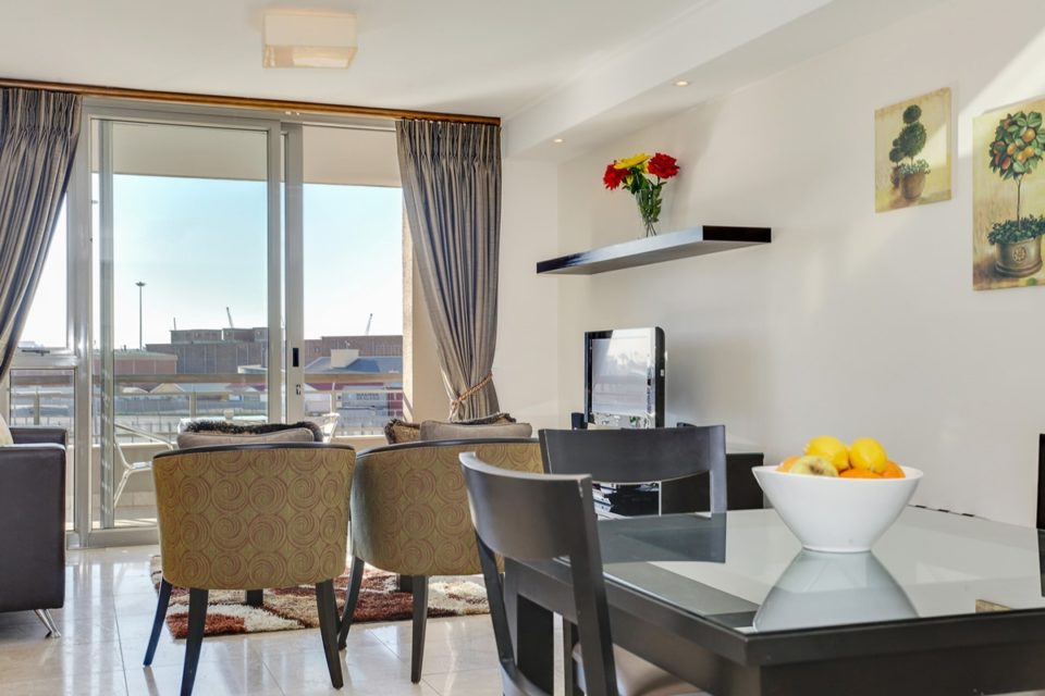 Canal Quays 306 - Living area and Dining table
