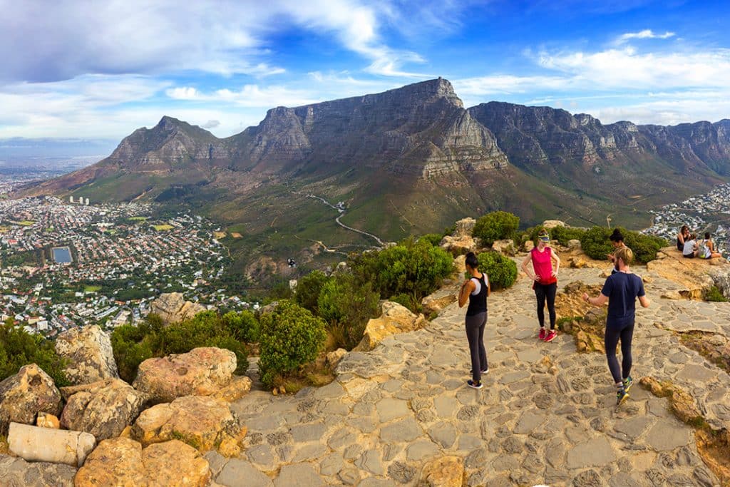 Table Mountain view from the top of Lion's Head in Cape Town